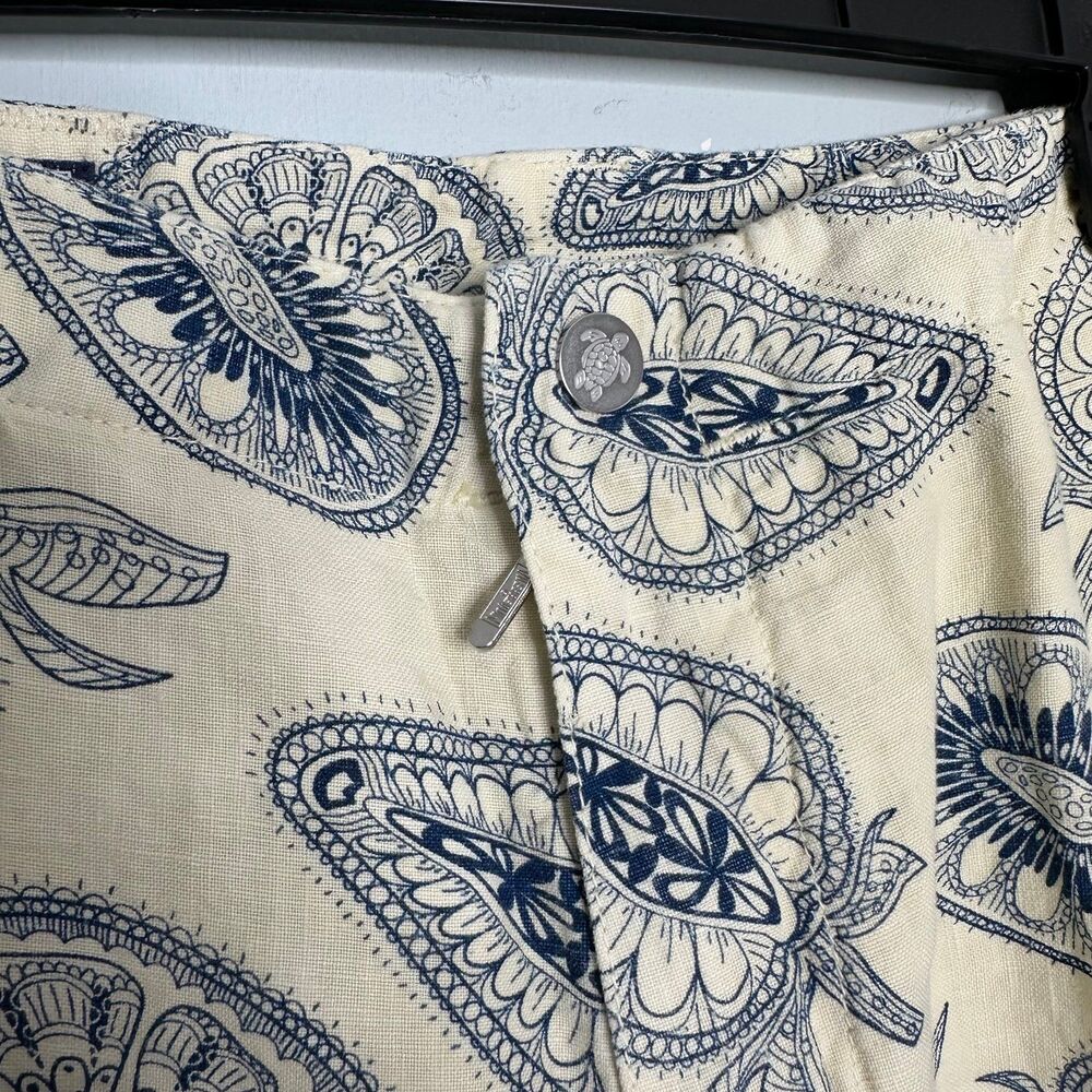 Vilebrequin Cream Trousers with Navy Paisley Print - Picture 3 of 8